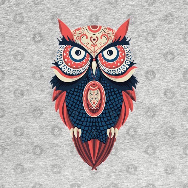 Wise Tribal Owl by madeinchorley